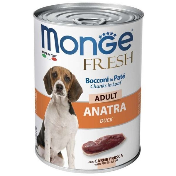 

Влажный корм для собак Monge Dog Fresh со свежей уткой 400 г