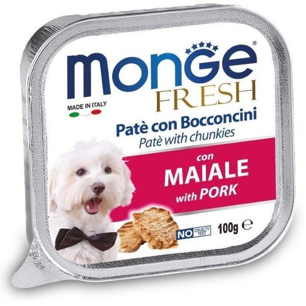 

Влажный корм для собак Monge Dog Fresh со свининой 100 г