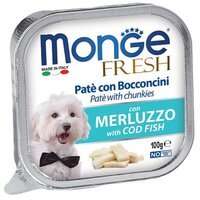 Влажный корм для собак Monge Dog Fresh с треской, 100 г