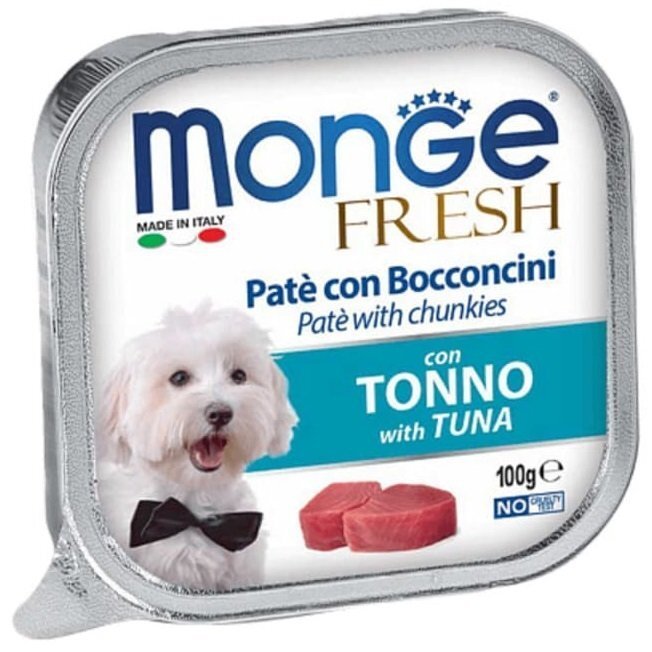 Вологий корм для собак Monge Dog Fresh з тунцем, 100 гфото