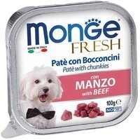 Вологий корм для собак Monge Dog Fresh зі свіжою яловичиною, 100 г