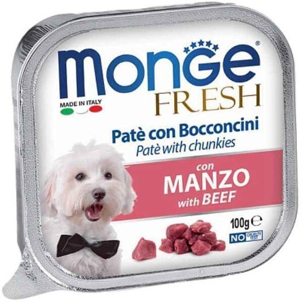 Влажный корм для собак Monge Dog Fresh со свежей говядиной, 100 г