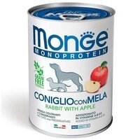 Вологий корм для собак Monge Dog Fruit Monoprotein кролик із яблуками 400 г