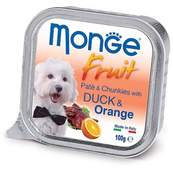 

Влажный корм для собак Monge Dog Fruit с уткой и апельсином, 100 г