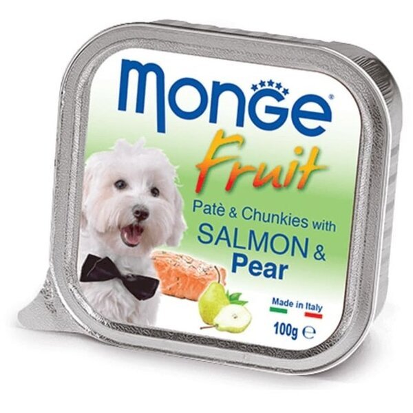 

Влажный корм для собак Monge Dog Fruit с лососем и грушей, 100 г