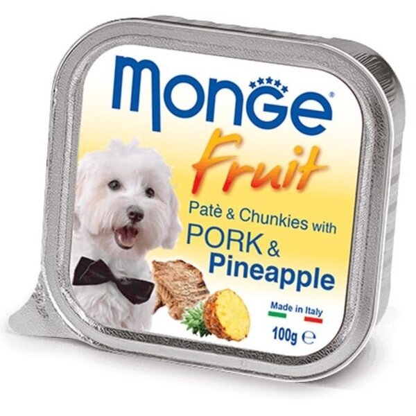 

Влажный корм для собак Monge Dog Fruit со свининой и ананасом, 100 г