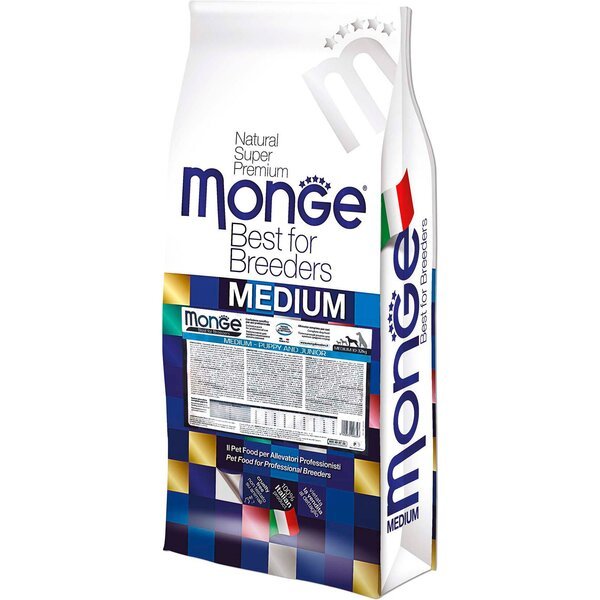 

Сухой корм для щенков средних пород Monge Dog Medium Puppy&Junior со вкусом курицы и риса 15 кг