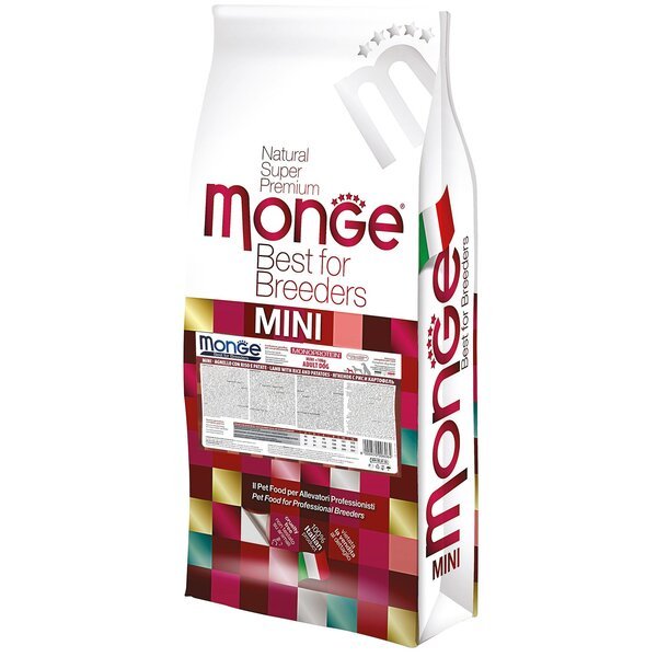 Сухой корм для собак Monge Mini Adult ягненок, рис, картофель 15 кг