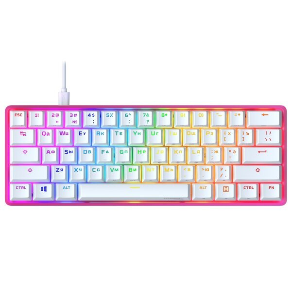 Игровая клавиатура HyperX Alloy Origins 60 Red USB RGB RU, Pink (572Y6AA)