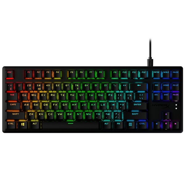 Игровая клавиатура HyperX Alloy Origins Core PBT Aqua USB RGB RU, Black (639N9AA)