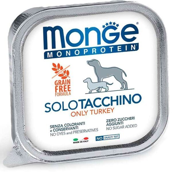 Влажный корм для собак Monge Dog Solo с индейкой, 150 г