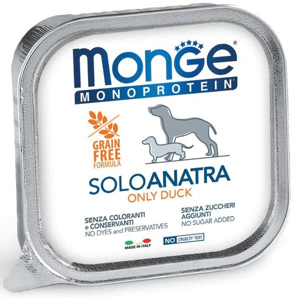 Влажный корм для собак Monge Dog Solo с уткой, 150 г