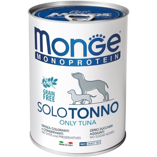 Влажный корм для собак Monge Dog Solo с тунцем, 400 г