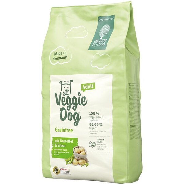 

Сухой корм для собак Green Petfood VeggieDog Grainfree с картофелем и горохом 0,9 кг
