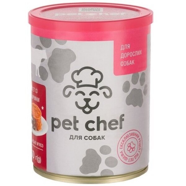 

Паштет для собак Pet Chef с говядиной 200 г