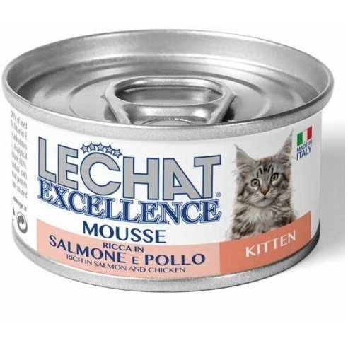Вологий корм для кошенят Monge LeChat Excellence Kitten курячий лосось 85 гфото1