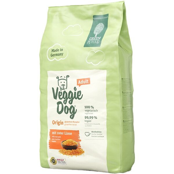 Сухой корм для собак Green Petfood VeggieDog Origin с красной чечевицей 0,9 кг