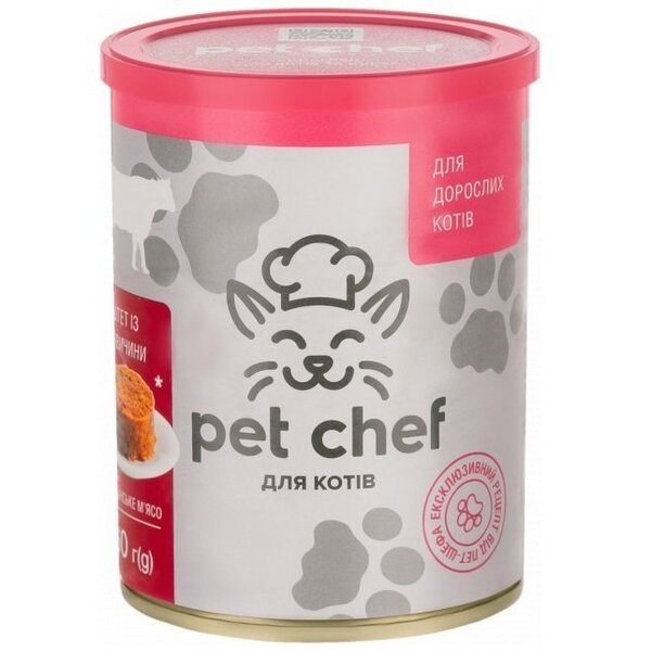 

Паштет для кошек Pet Chef с говядиной 360 г