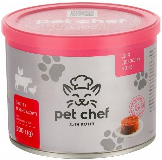 Паштет для кошек Pet Chef мясное ассорти 200 г фото 