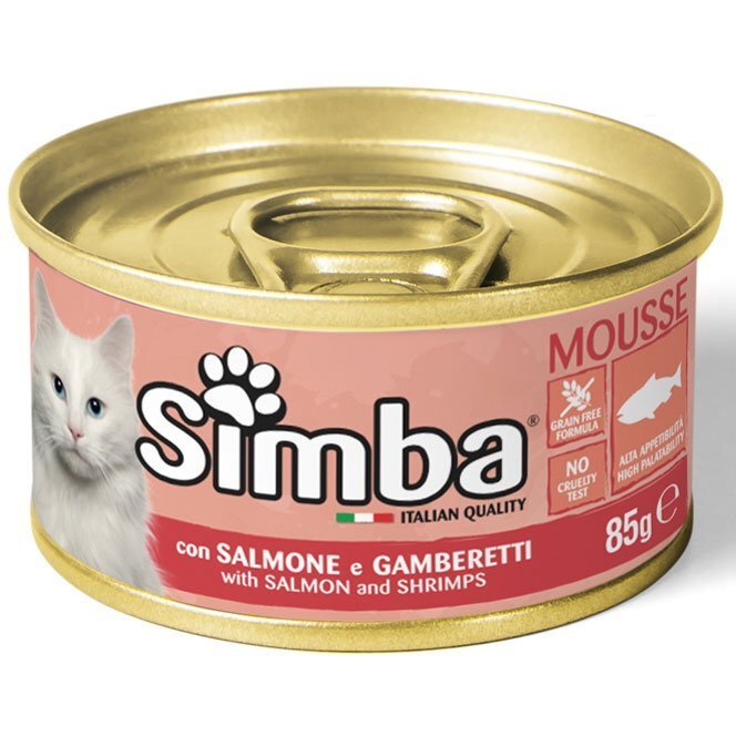 Консервы для кошек Simba Cat Wet лосось и креветки 85 г фото 1