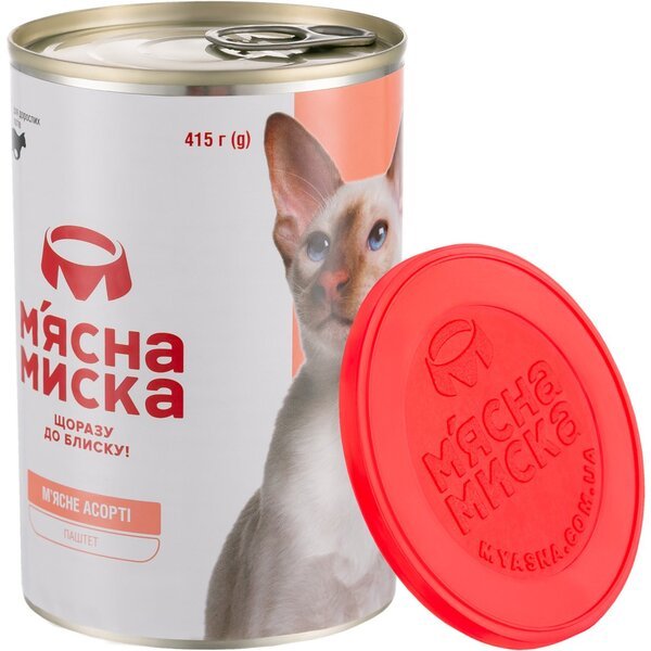 

Паштет для кошек М'ясна Миска с мясным ассорти 415 г