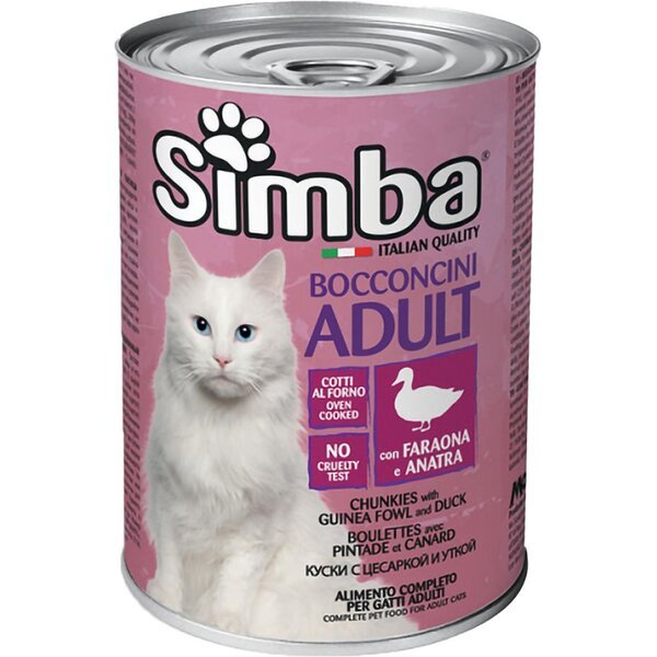 

Влажный корм для кошек Simba cat wet с цесаркой и уткой 415 г