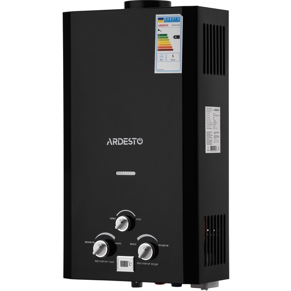 Акція на Газовая колонка Ardesto TFGBH-10B-X1-BLACK, 10 л/мин., 20 кВт від MOYO