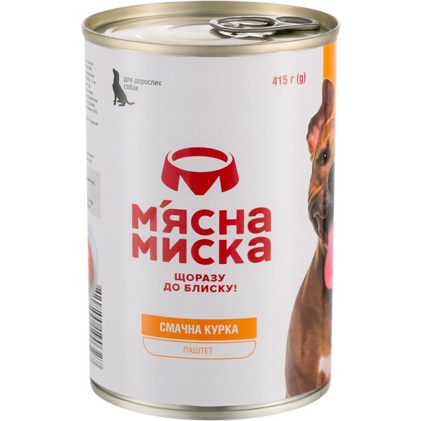 

Паштет для собак М'ясна Миска с курицей 415 г