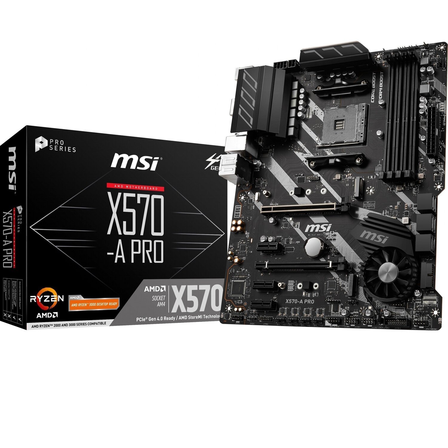 Материнcкая плата MSI X570-A PRO sAM4 X570 4xDDR4 PCIe 4.0 HDMI ATX фото 