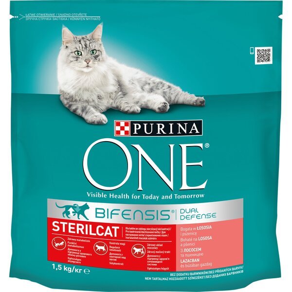 Сухой корм для котов Purina One Steril Cat Salmon & Wheat 1.5 кг