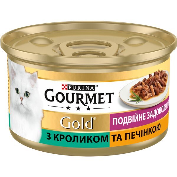 

Влажный корм для котов Gourmet Gold с кроликом и печенью 85 г