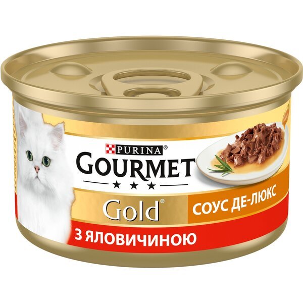 

Влажный корм для котов Gourmet Gold Соус Де-Люкс с говядиной 85 г