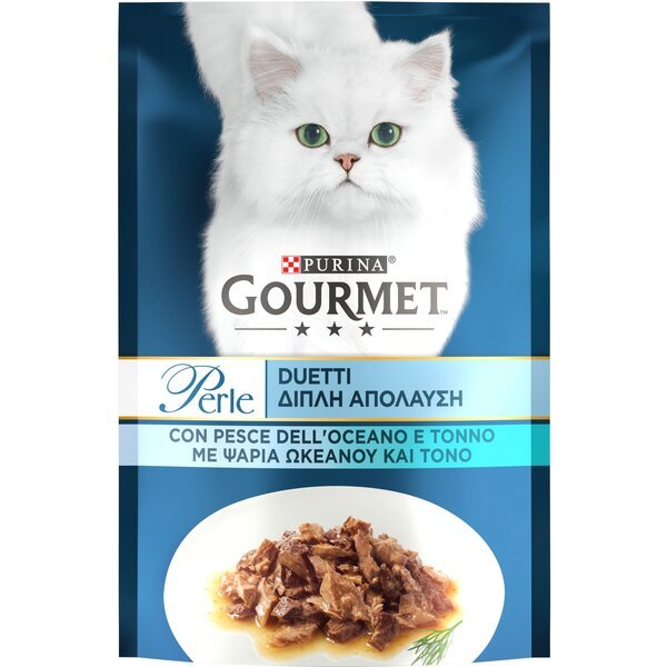 

Влажный корм для котов Gourmet Perle Duo с океанической рыбой и тунцом 85 г