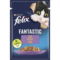 Вологий корм для кішок Felix Fantastic з ягням у желе 85г