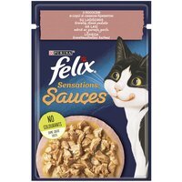 Вологий корм для кішок Felix Sensations Sauces із лососем у соусі зі смаком креветок 85 г