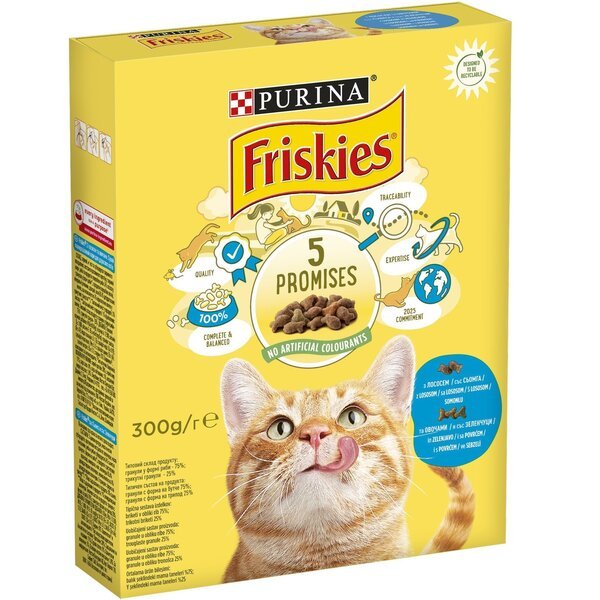 

Корм сухой для котов Friskies Indoor с лососем и овощами 300г