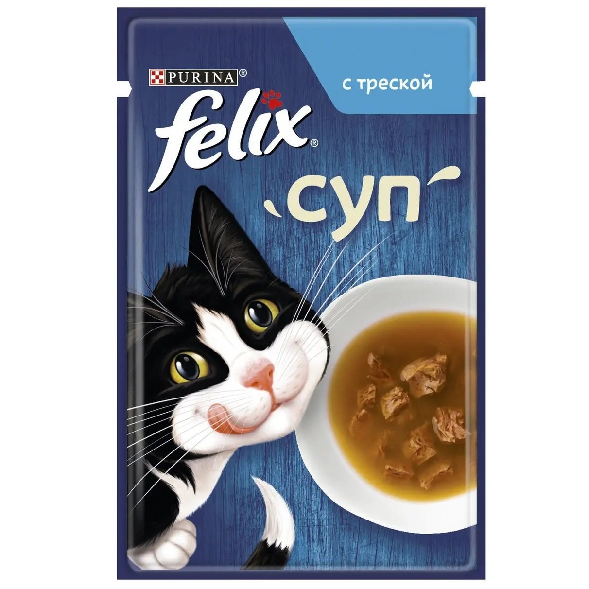 Влажный корм для кошек Felix Суп с Треской 48 г фото 