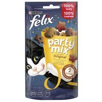 Сухой корм для кошек Felix Party Mix Original Mix для кошек, микс со вкусом курицы, печени и индейки, 60 г