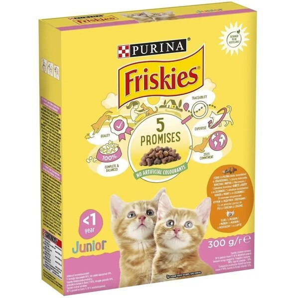 

Сухой корм для котят Friskies Junior с курицей, индейкой, молоком и овощами 300 г