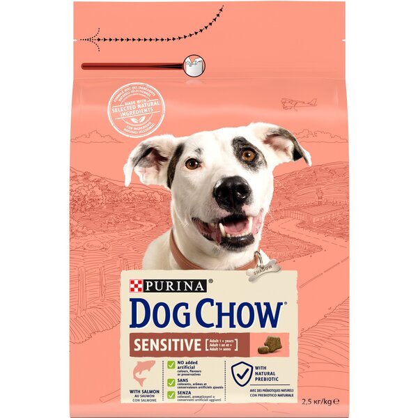 Сухой корм для собак cклонных к аллергии Dog Chow Sensitive с лососем, 2.5 кг