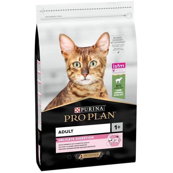 Сухой корм  для кошек с чувствительным пищеварением Purina Pro Plan Cat Delicate с ягненком, 10 кг