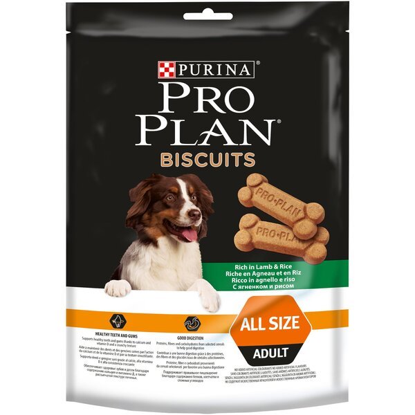 

Лакомство для взрослых собак Purina Pro Plan Biscuits печенье с ягненком и рисом 400 г