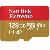 Карта пам`яті SanDisk microSD 128GB C10 UHS-I U3 R190/W90MB/s Extreme Pro V30 + АДАПТЕР SD (SDSQXAA-128G-GN6MA)