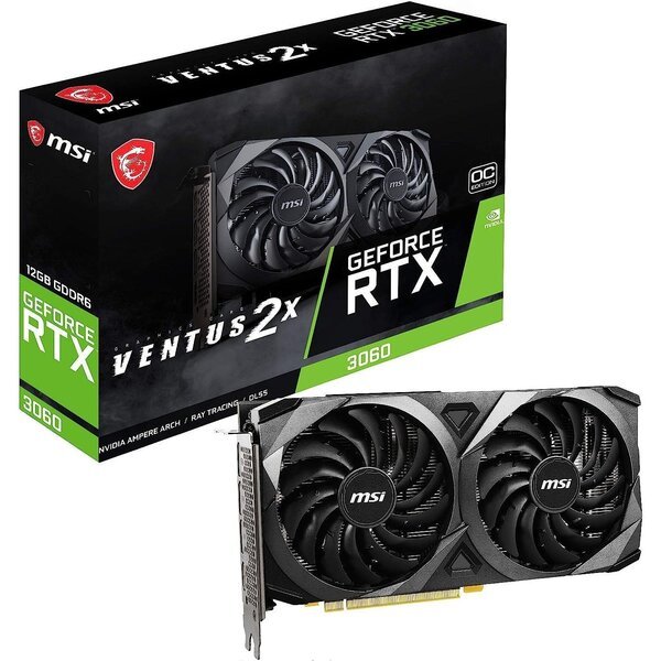 

Видеокарта MSI GeForce RTX 3060 12GB GDDR6 VENTUS 2X OC