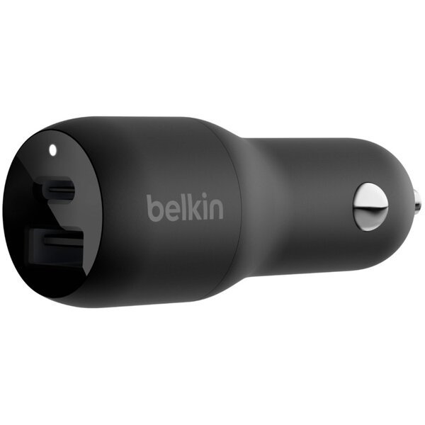 Акція на Автомобильное зарядное устройство Belkin Car Charger 37W PD PPS Dual Black (CCB004BTBK) від MOYO