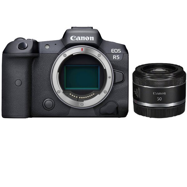 Акція на Фотоаппарат CANON EOS R5 + RF 50mm f/1.8 STM (4147C027RF50) від MOYO