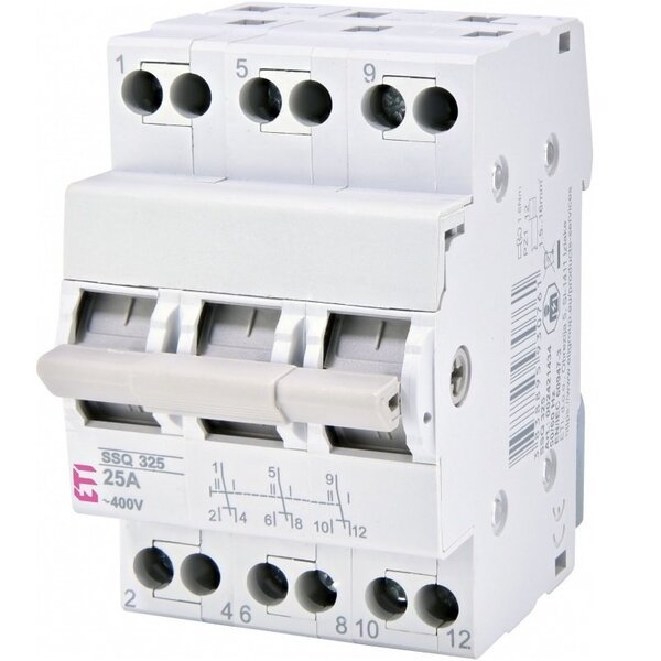 

Переключатель нагрузки ETI SSQ 325 "1-0-2", 3p 25A (2421434)
