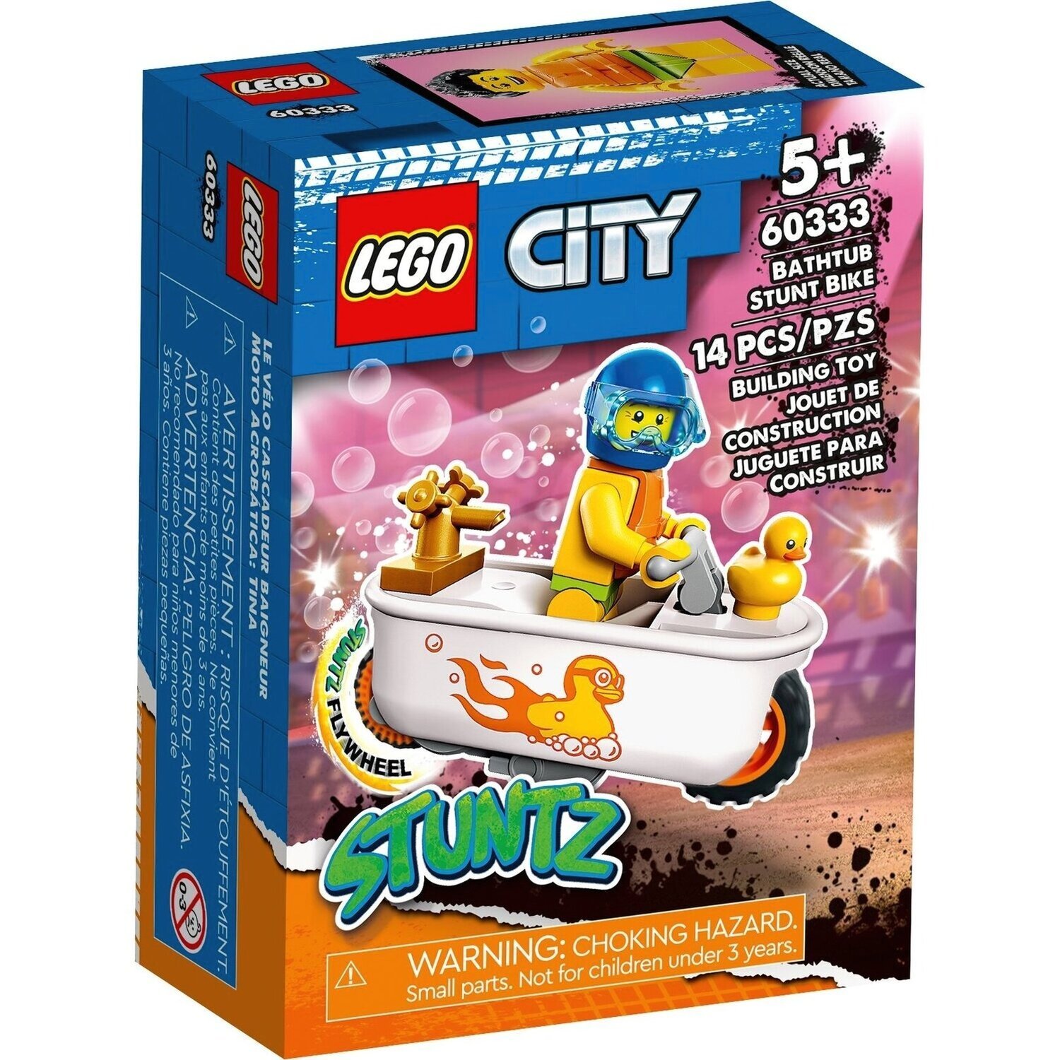 LEGO 60333 City Stuntz Трюковый мотоцикл для игры в ванной фото 