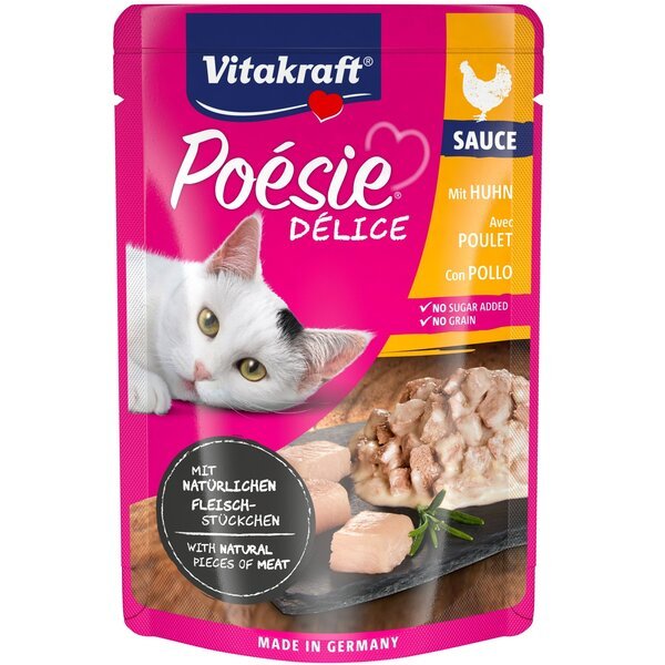 Влажный корм для кошек Vitakraft Poésie Délice pouch курица в соусе, 85 г