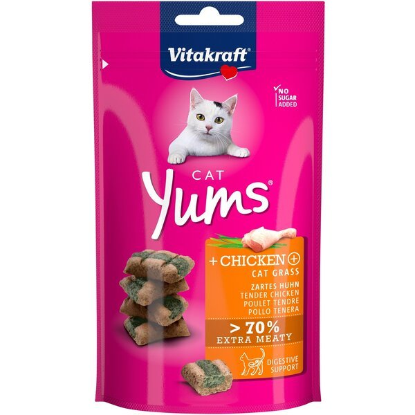 

Лакомство для кошек Vitakraft Yums с курицей и кошачьей мятой, 40 г